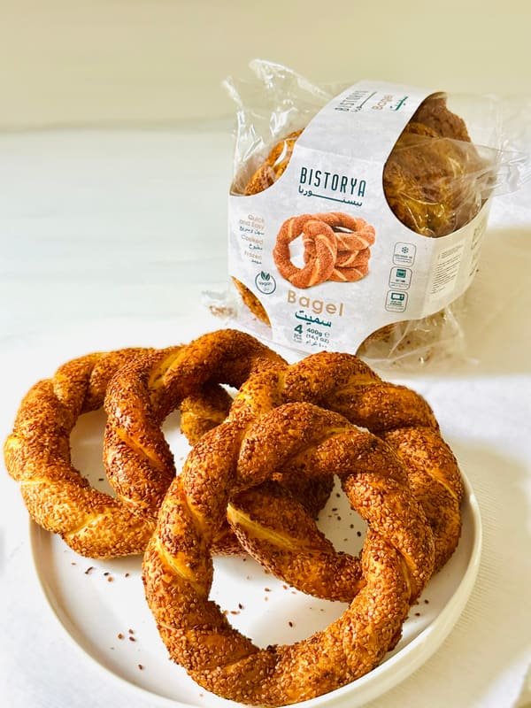 Bistorya bagels on a plate with the four-piece pack